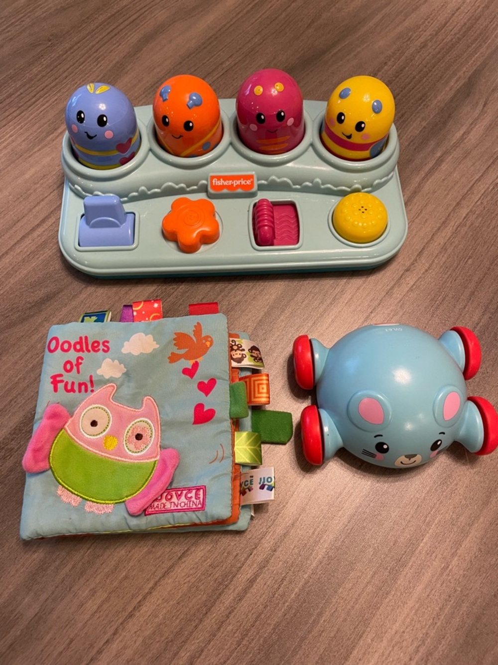 Fisher-Price Baby Toy Bundle Roll Pop & Zoom Friends + Roll & Rumble Mouse